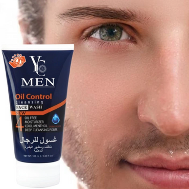 YC Men Oil Control Face Wash – For Oily Skin, Pore Cleansing & Gentle Exfoliation | 100 ml