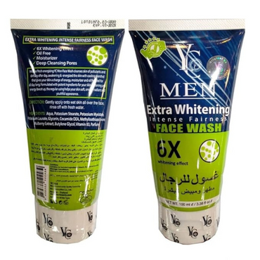 YC Men Extra Whitening Intense Fairness Face Wash – Oil Control & Brightening Cleanser | 100 ml