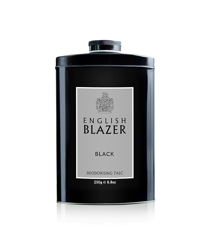 English Blazer Talc Black (250g) | Refreshing & Masculine Scented Body Talc