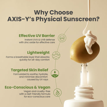 AXIS-Y Complete No-Stress Physical Sunscreen V3 SPF 50+ PA++++ | Mineral Sunscreen for Sensitive Skin (50ml)