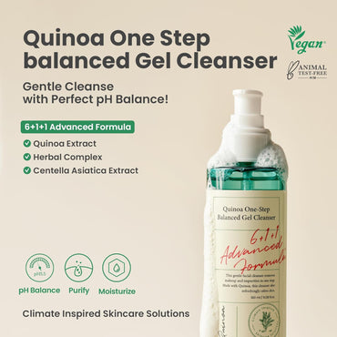 AXIS-Y Quinoa One Step Balanced Gel Cleanser (180ml) | Gentle Korean Face Wash for Deep Cleansing & Hydration