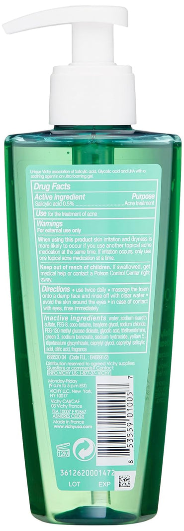 Vichy Normaderm Deep Cleansing Gel, Acne Face Wash With Salicylic Acid (200 ml)