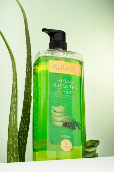 Rubera Aloe Vera & Green Tea Shower Gel – Hydrating & Refreshing Cleanser (1000ml)