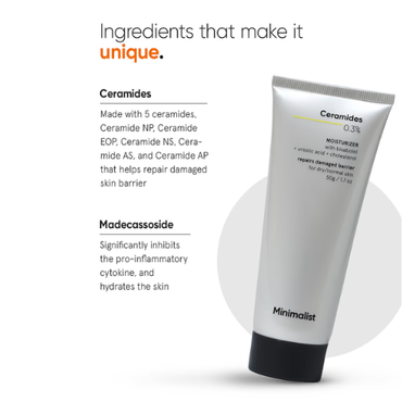 Minimalist Ceramides 0.3% + Madecassoside Moisturizer
