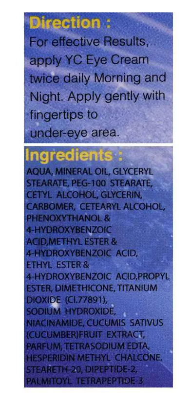 YC Brightening Eye Cream – Dark Circle & Puffiness Reducer for Radiant Eyes