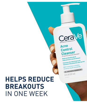 Acne Control Cleanser – Deep-Cleansing Formula for Clearer, Healthier Skin |Cerave
