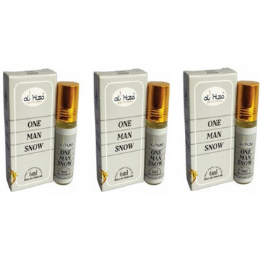 Al-Hiza One Man Snow Attar - 6ml Roll On | Concentrated Perfume Oil (Pack of 3)