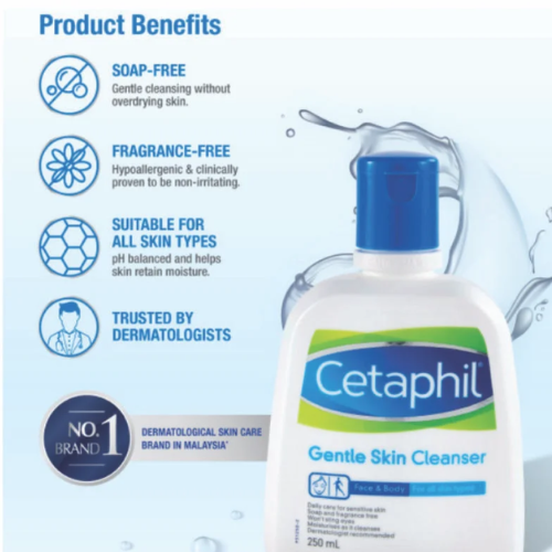 Cetaphil Gentle Skin Cleanser – 125ml | Soap-Free, Fragrance-Free Cleanser for All Skin Types