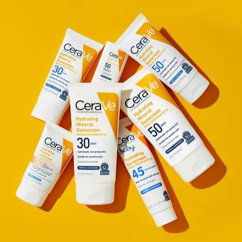 Cerave Hydrating Mineral Sunscreen SPF 50 Face Lotion – High Protection, Lightweight Hydration