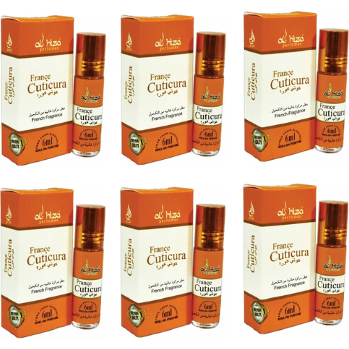 Al-Hiza France Cuticura Perfume Oil - 6ml | Long-Lasting Fragrance (Pack of 6)