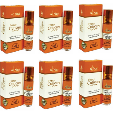 Al-Hiza France Cuticura Perfume Oil - 6ml | Long-Lasting Fragrance (Pack of 6)