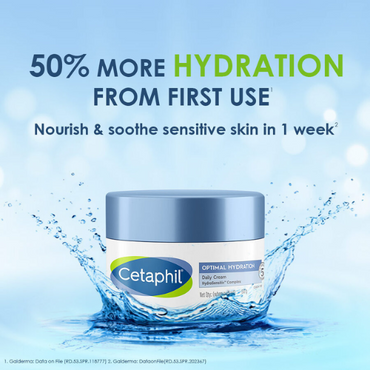Cetaphil Optimal Hydration Daily Cream 50g – Lightweight 48-Hour Moisture for Sensitive Skin