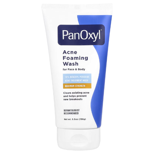 PanOxyl Acne Foaming Wash for Face & Body – Maximum Strength Benzoyl Peroxide Cleanser