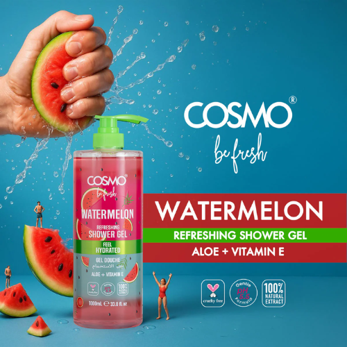 COSMO Be Fresh Watermelon Shower Gel 1000ml | Refreshing & Hydrating Body Wash