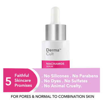03+ Derma Cult 10% Niacinamide Face Serum for Acne Marks, Blemishes & Oil Balancing Zinc & Herbs (30ml)