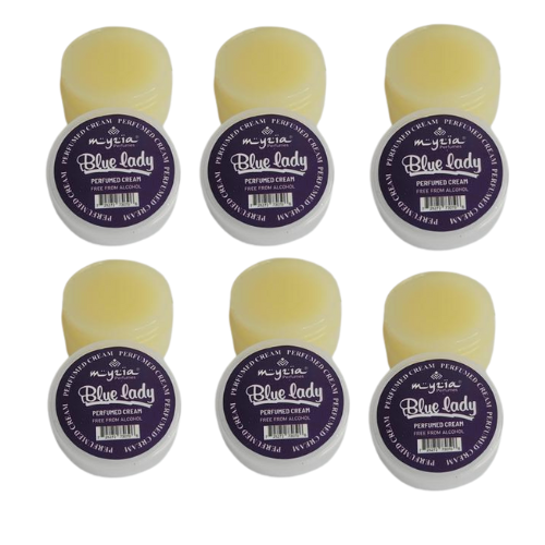 Myzia Blue Lady Perfumed Body Cream – 10g | Long-Lasting Non-Alcoholic Fragrance (Pack of 6)