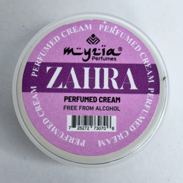 Myzia Zahra Perfumed Body Cream – 10g Each, Pack of 12 | Floral Elegance with Deep Moisturizing Care