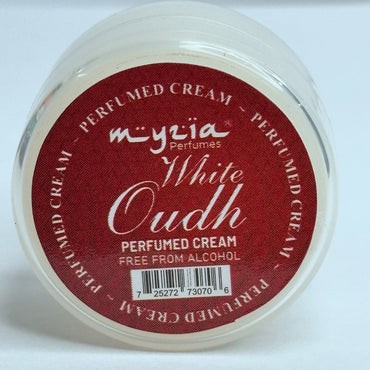 Myzia White Oud Perfumed Body Cream – 10g Each, Pack of 12 | Elegant, Soft Oud Fragrance