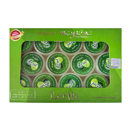 Myzia Lerel Perfumed Body Cream – 10g Each, Pack of 12 | Fresh & Elegant Fragrance with Deep Hydration