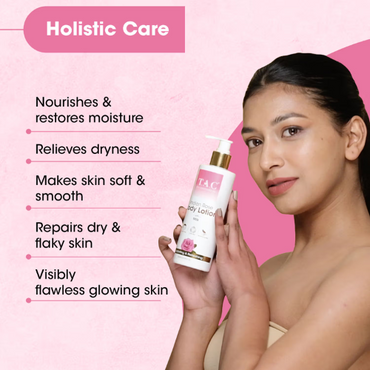 TAC – The Ayurveda Co. Indian Rose Body Lotion with Milk Protein | Hydrated & Refreshed Skin