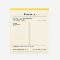 Biodance Radiant Vita Niacinamide Real Deep Mask (4 Sheets) | Brightening Glow Set