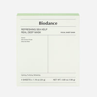 Biodance Refreshing Sea Kelp Real Deep Mask (4 Sheets) | Soothing Hydration Set