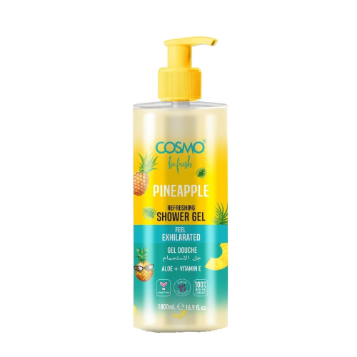 COSMO Be Fresh Pineapple Shower Gel with Aloe Vera & Vitamin E 1000ml | Refreshing & Nourishing Body Wash (1000 ml)