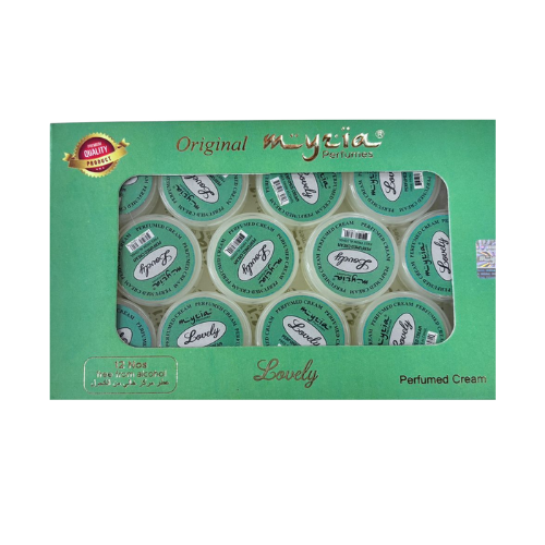 Myzia Lovely Perfumed Body Cream – 10g Each, Pack of 12 | Soft, Floral Fragrance