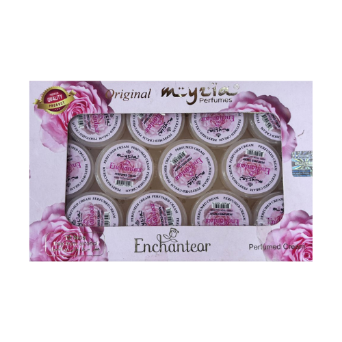 Myzia Enchantear Perfumed Body Cream – 10g Each, Pack of 12 | Romantic Floral Fragrance
