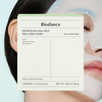 Biodance Refreshing Sea Kelp Real Deep Mask (4 Sheets) | Soothing Hydration Set