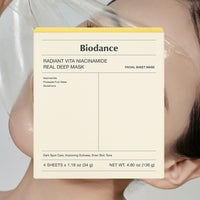 Biodance Radiant Vita Niacinamide Real Deep Mask (4 Sheets) | Brightening Glow Set