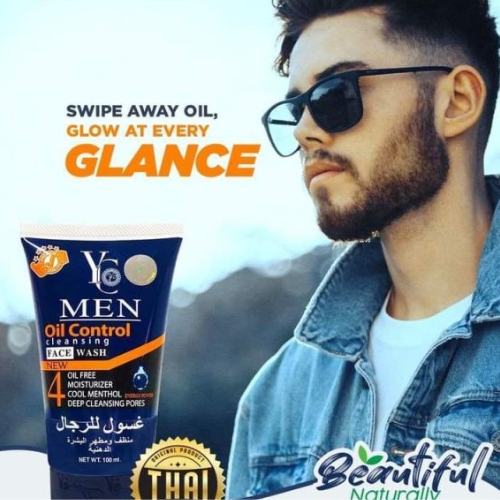 YC Men Oil Control Face Wash – For Oily Skin, Pore Cleansing & Gentle Exfoliation | 100 ml