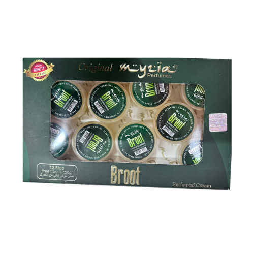 Myzia Broot Perfumed Body Cream – 10g Each, Pack of 12 | Masculine, Bold Fragrance