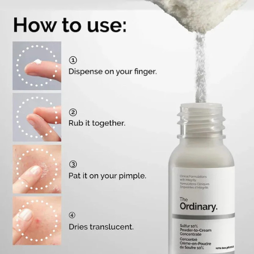 The Ordinary Sulfur 10% Powder-to-Cream Concentrate – Targeted Acne & Blemish Treatment