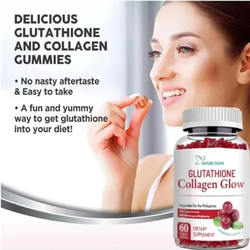 Glutathione Collagen Glow Cranberry Organic Gummies (60)