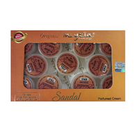 Myzia Sandal Perfumed Body Cream – 10g Each, Pack of 12 | Warm Sandalwood Scent