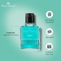 Royal Mirage Aqua Aftershave Lotion for Men | Refreshing Post-Shave Lotion with Lemon, Rose & Sandalwood Notes | 100ml