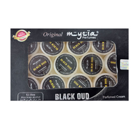 Myzia Black Oudh Perfumed Body Cream – 10g Each, Pack of 12 | Rich, Exotic Oudh Fragrance & Deep Hydration