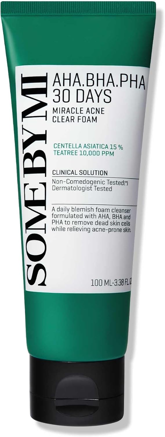 Some By Mi AHA, BHA, PHA 30 Days Miracle Acne Clear Foam | Deep Cleansing & Acne Care (100ml)