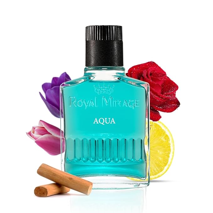Royal Mirage Aqua Aftershave Lotion for Men | Refreshing Post-Shave Lotion with Lemon, Rose & Sandalwood Notes | 100ml