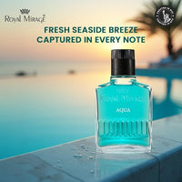 Royal Mirage Aqua Aftershave Lotion for Men | Refreshing Post-Shave Lotion with Lemon, Rose & Sandalwood Notes | 100ml