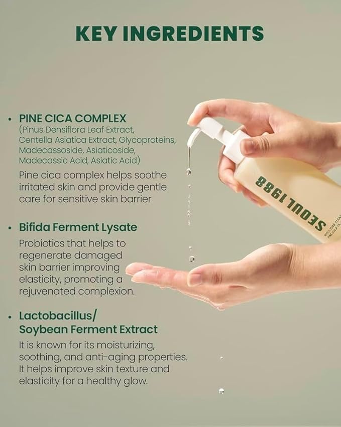 Korean skin SEOUL 1988 Cleansing Oil : Pine Cica 1% + Probiotics (200 ml)
