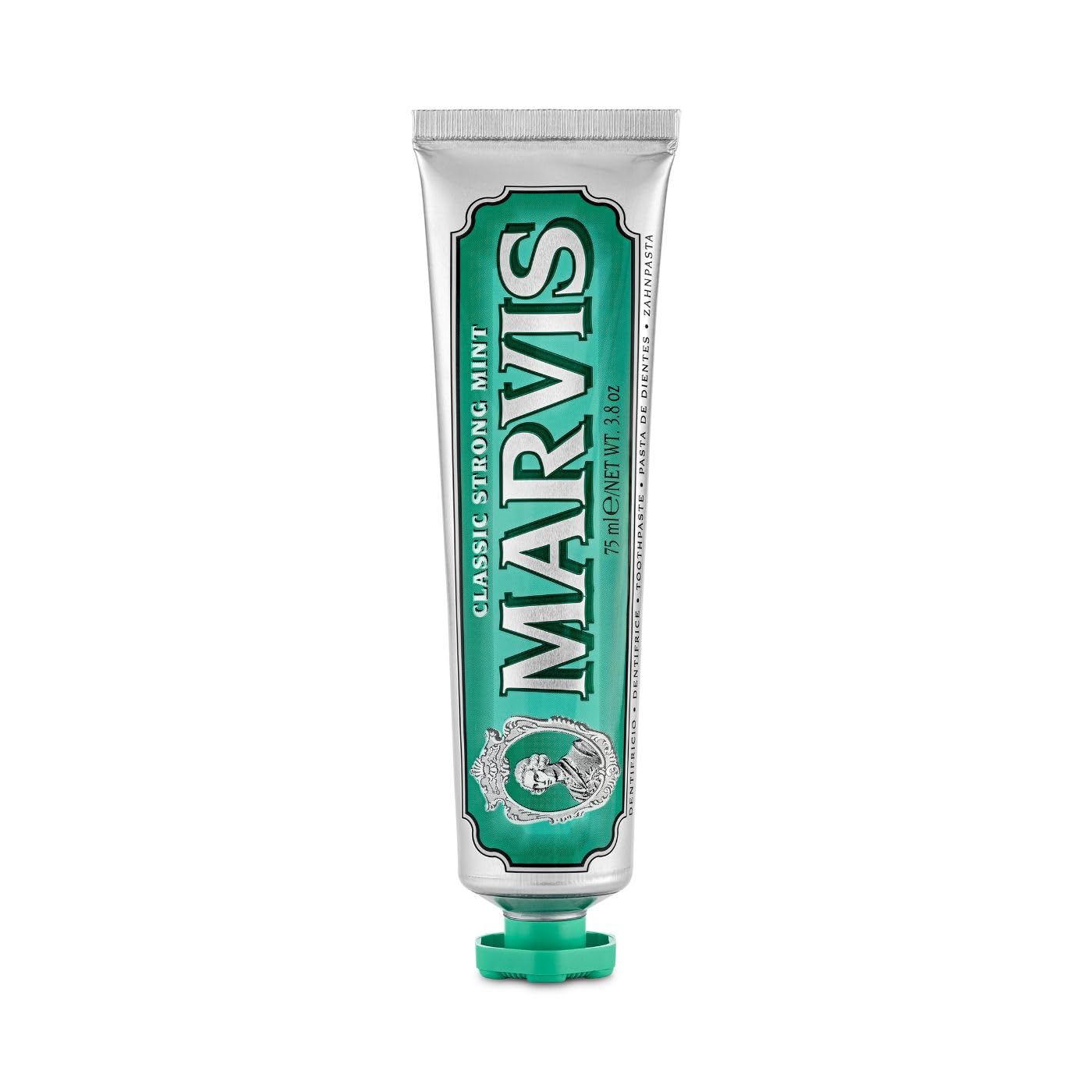Marvis Classic Strong Mint Toothpaste – 3.8 oz | Intense Mint Flavor, Fights Plaque, Freshens Breath