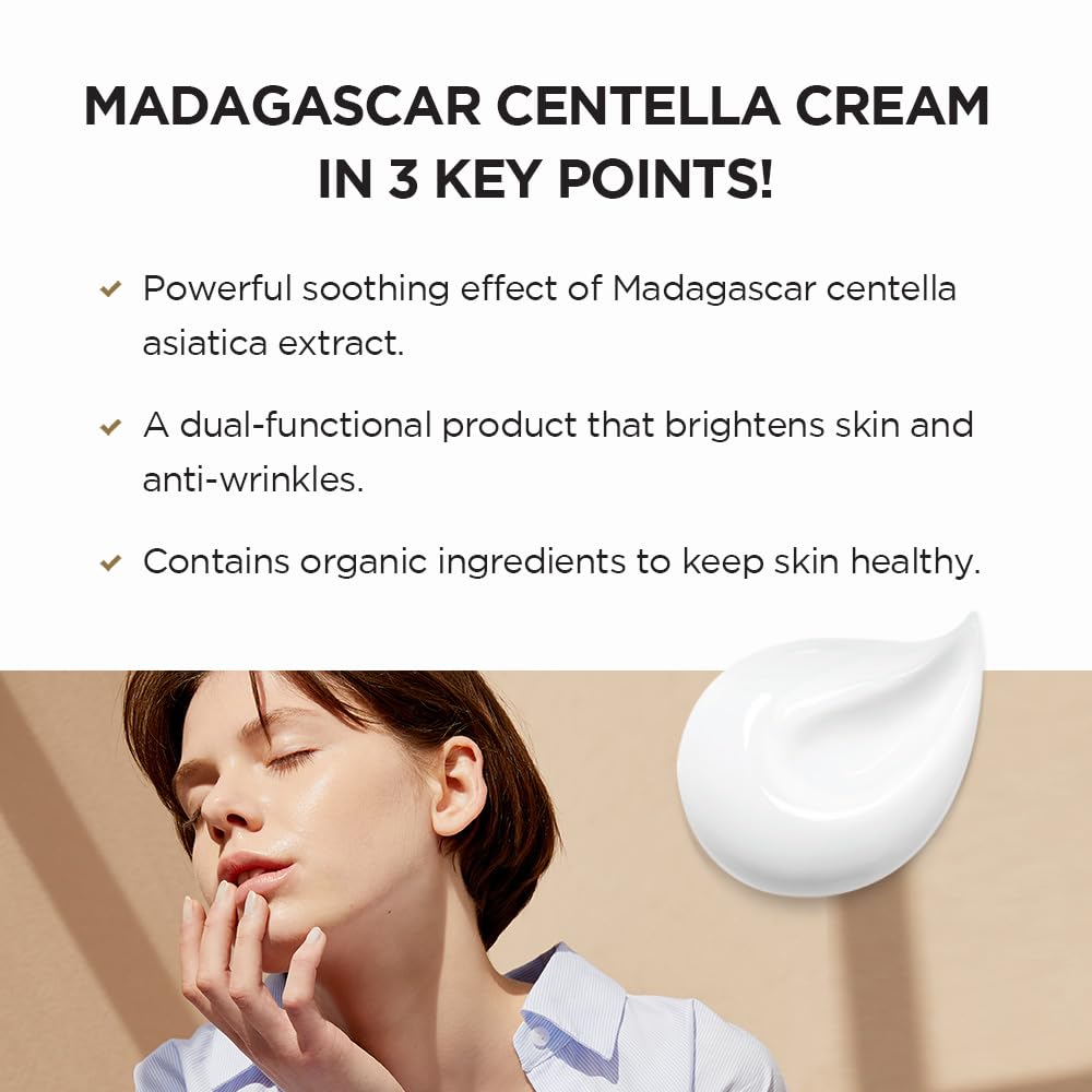 SKIN1004 Madagascar Centella Cream 75ml | Korean Face Moisturizer with Organic Ingredients