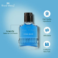 Royal Mirage Cool Blue Aftershave for Men | Refreshing Citrus & Floral Post-Shave Lotion | Long-Lasting Freshness | 100ml