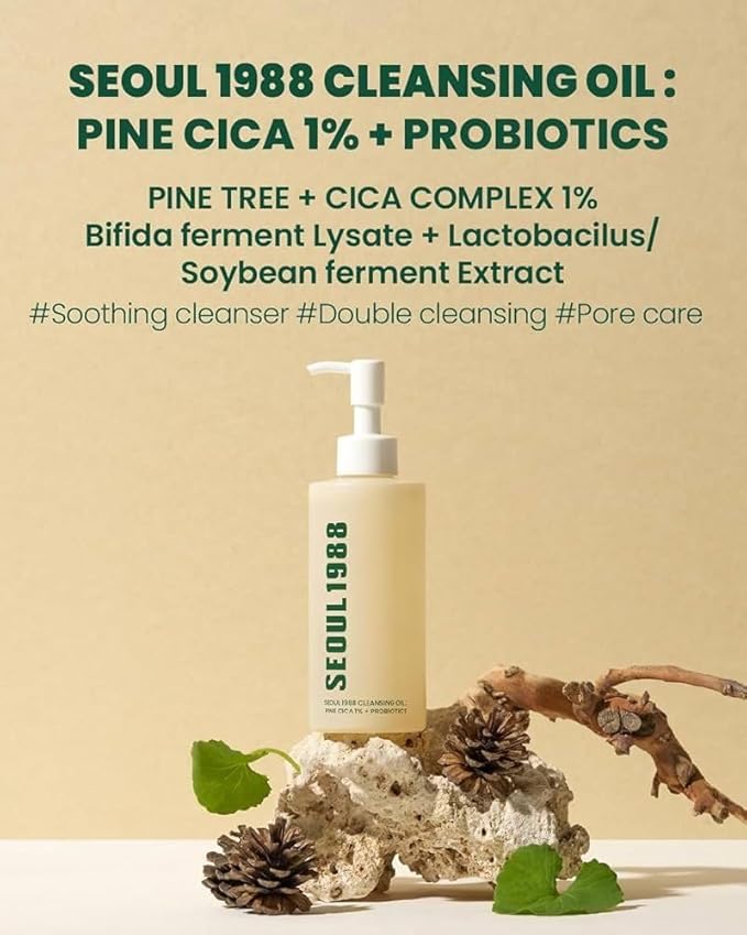 Korean skin SEOUL 1988 Cleansing Oil : Pine Cica 1% + Probiotics (200 ml)