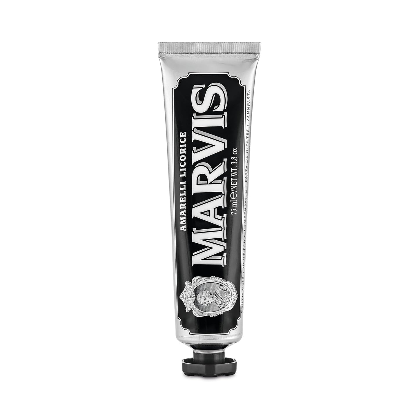 Marvis Amarelli Licorice Mint Toothpaste – 3.8 oz | Bold Licorice & Mint Flavor, Fights Tartar & Plaque, Freshens Breath