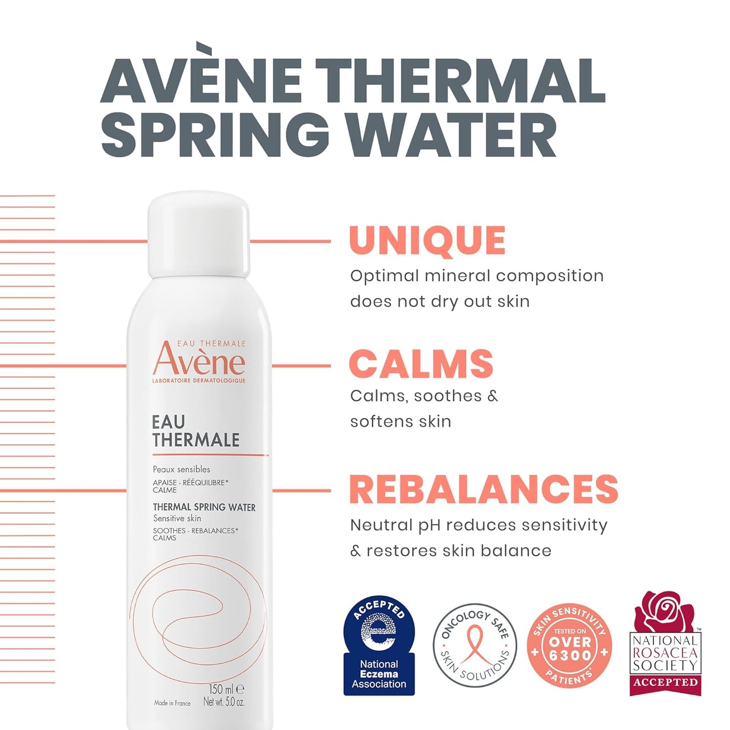 Avène Thermal Spring Water Facial Mist Spray | Soothing & Calming Face Hydration (150 ml)