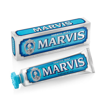 Marvis Aquatic Mint Toothpaste – 3.8 oz | Refreshing Sea-Inspired Mint, Fights Plaque & Freshens Breath