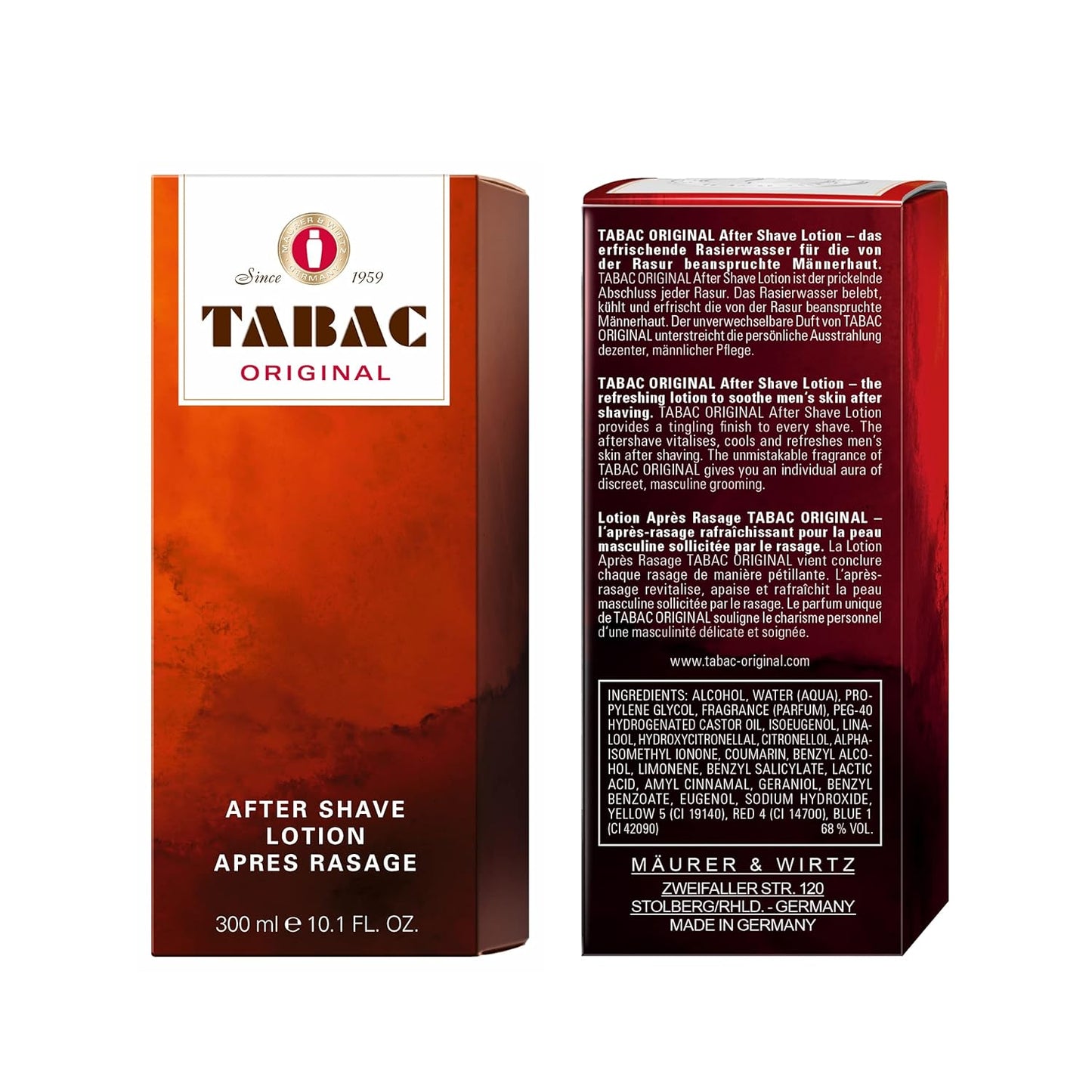 Tabac Original After Shave Lotion by Maurer & Wirtz – Classic Men’s Aftershave, 100ml
